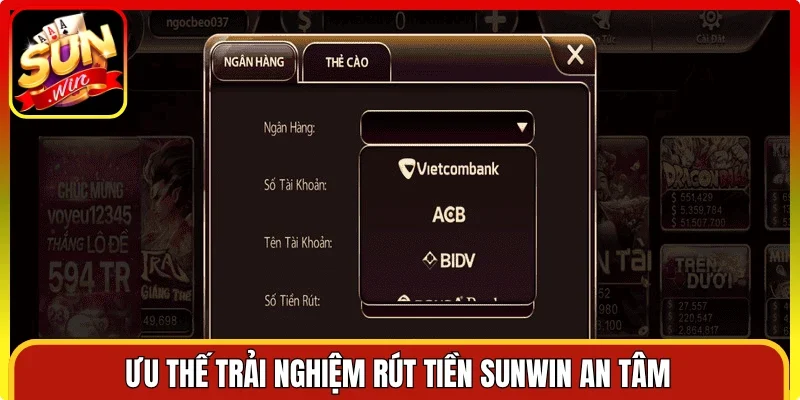 Ưu thế trải nghiệm rút tiền Sunwin an tâm